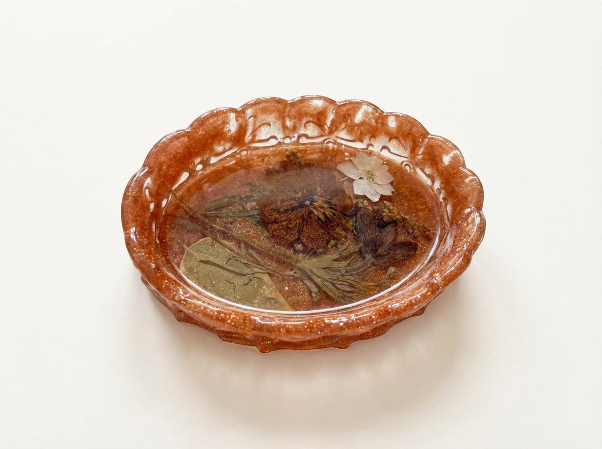 Pressed Flower Resin Trinket Tray | Fancy Florals