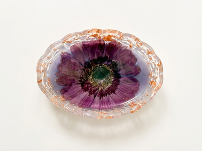 Pressed Flower Resin Trinket Tray | Passionate Purple