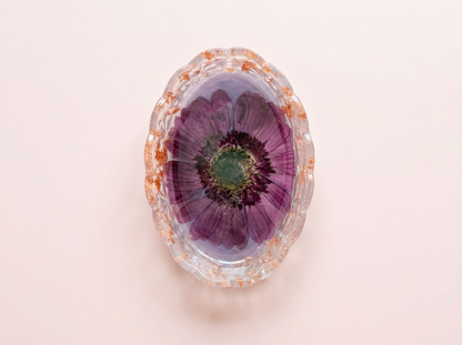Pressed Flower Resin Trinket Tray | Passionate Purple