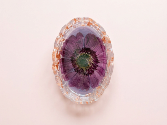 Pressed Flower Resin Trinket Tray | Passionate Purple