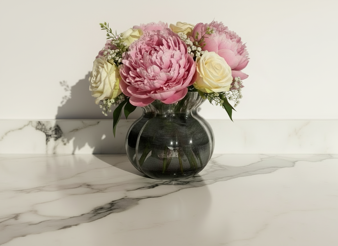 Flower Vase – Swirly Silver