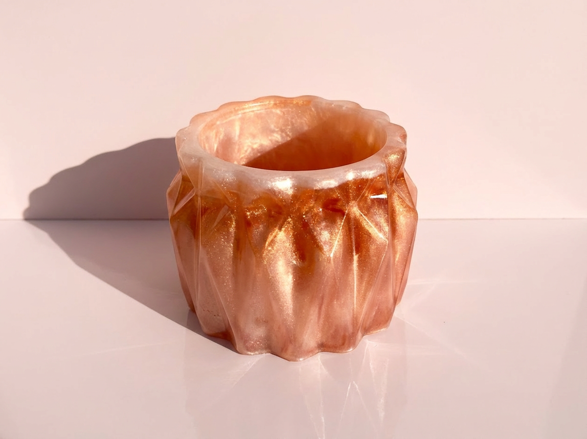 The Faceted Vanity Canister — Blush Pink + Gold