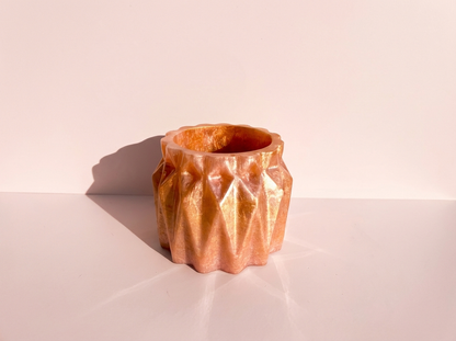 The Faceted Vanity Canister — Blush Pink + Gold